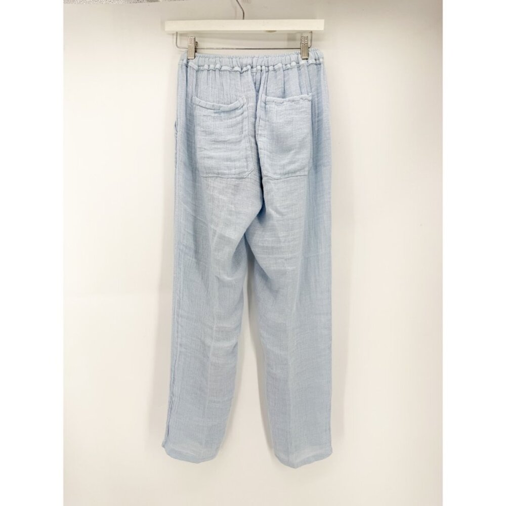 Sunday St. Tropez Commando Linen Pants Blue M - Picture 4 of 12